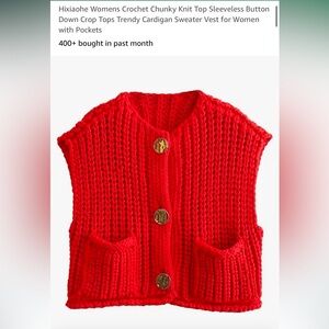 Women’s crochet chunky knit vest top